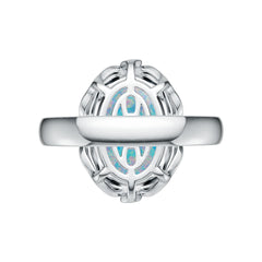 18K Gold Semi Mount Ring Setting Oval OV 14X10mm Cabochon Diamond Accent DHJ