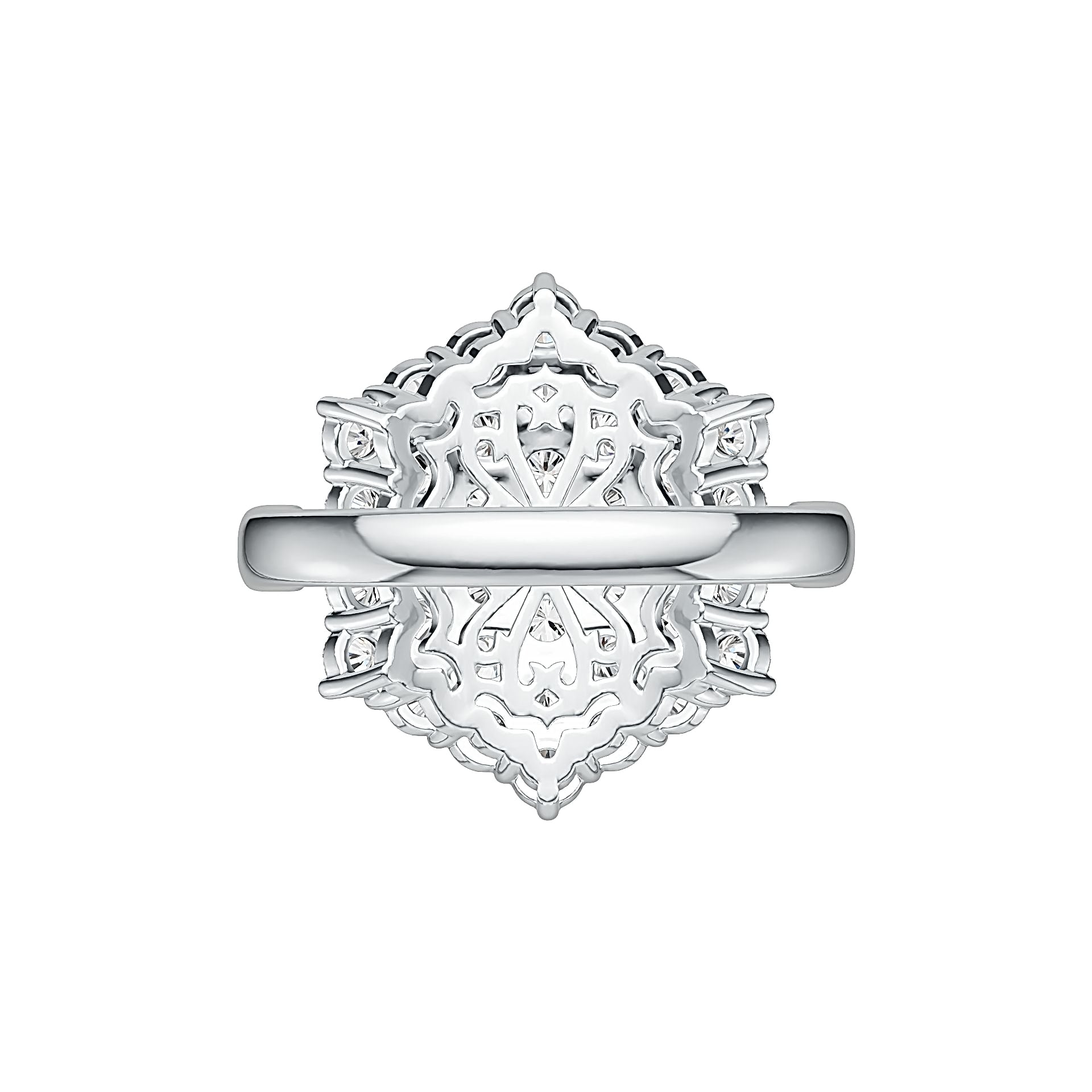 18K Gold Semi Mount Ring Setting Round RD 3x3mm Diamond Accent DHJ