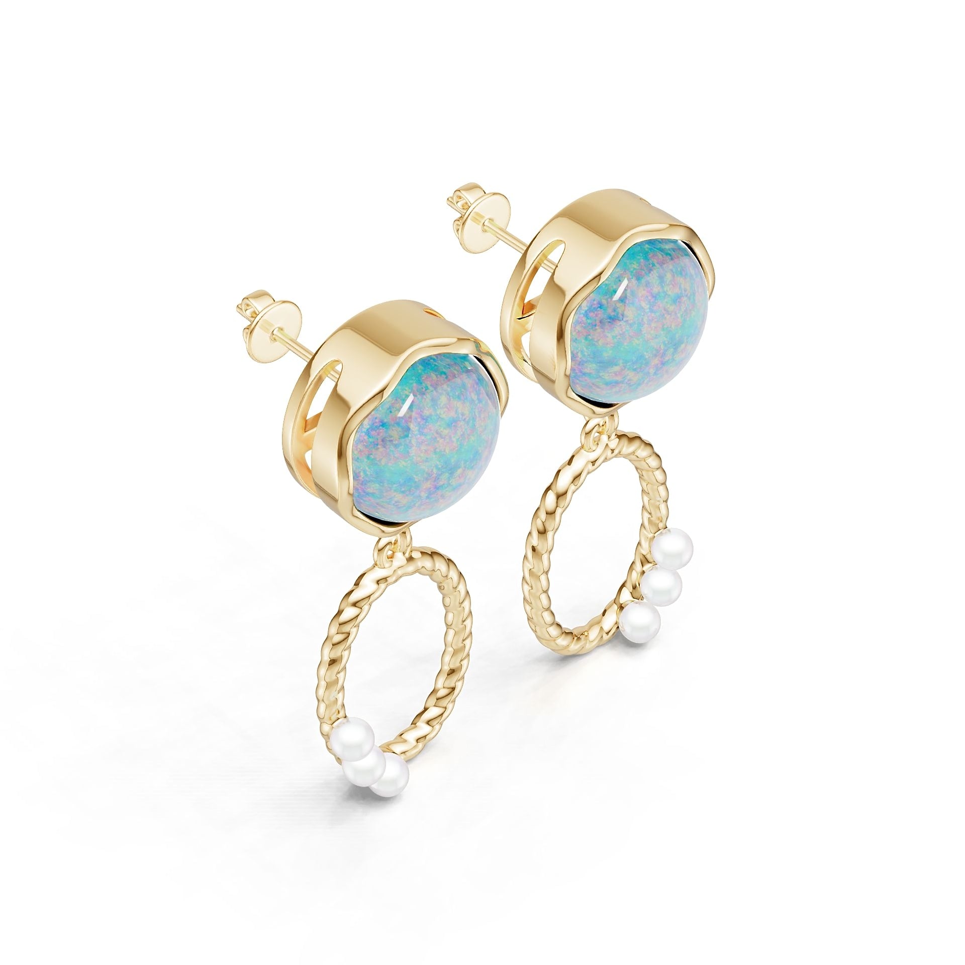 10K Gold Semi Mount Earrings Setting Round Ro 12x12mm Syz Jewelry
