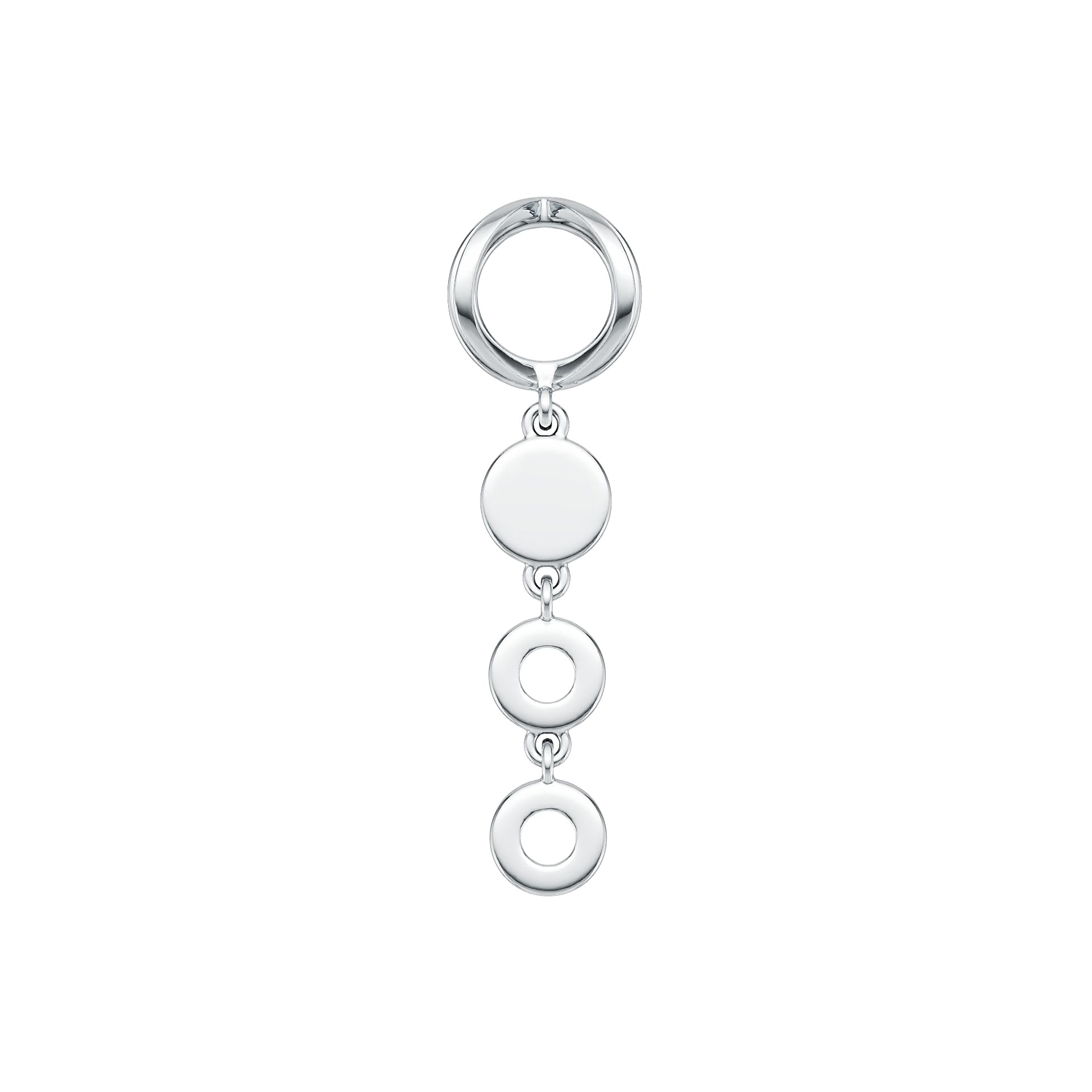 14K Gold Four Open Circle Pendant with or Moissanite Diamond Accent DHJ