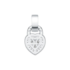 Sterling Silver Semi Mount Pendant Setting Heart HT 6X6mm Halo with White Topaz DHJ