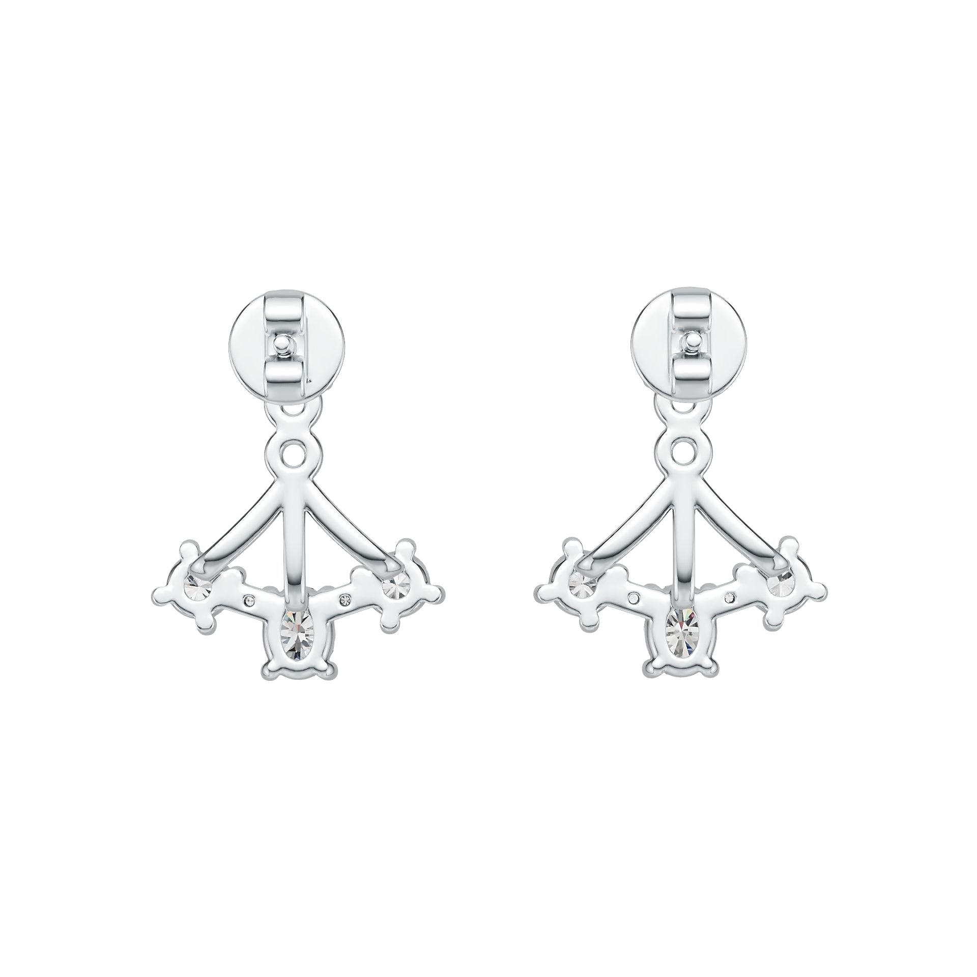 Sterling Silver Ear Jacket Earrings with White Topaz or Moissanite DHJ