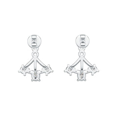 Sterling Silver Ear Jacket Earrings with White Topaz or Moissanite DHJ