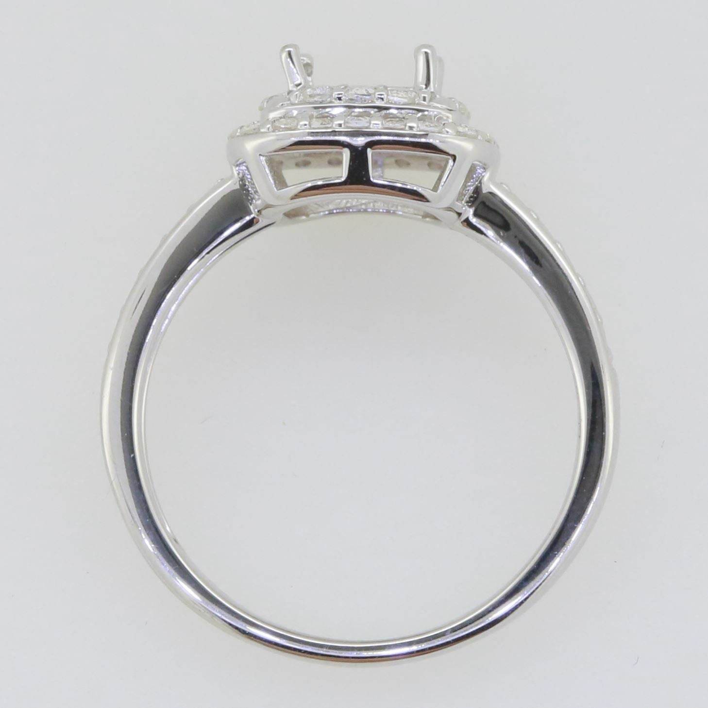 10K Gold Semi Mount Ring Setting Princess SQ 5X5mm Moissanite Accent Syzjewelry