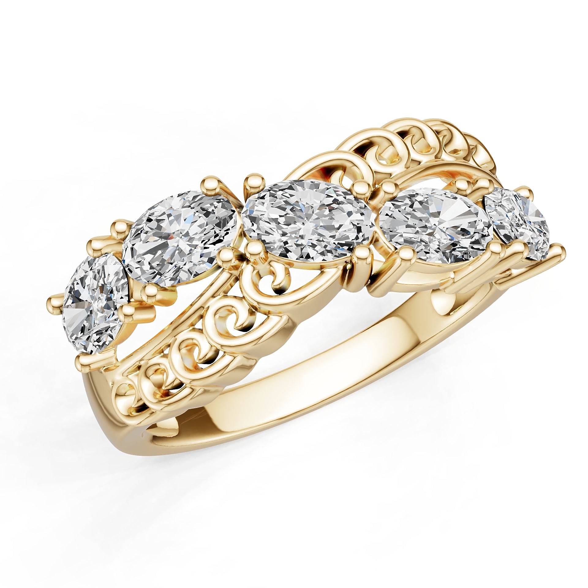 Platinum Semi Mount Ring Setting Oval Ov 6x4mm Syz Jewelry