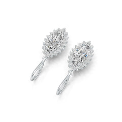 10K Gold Semi Mount Earrings Setting Marquise MQ 15X7mm Moissanite Accent DHJ