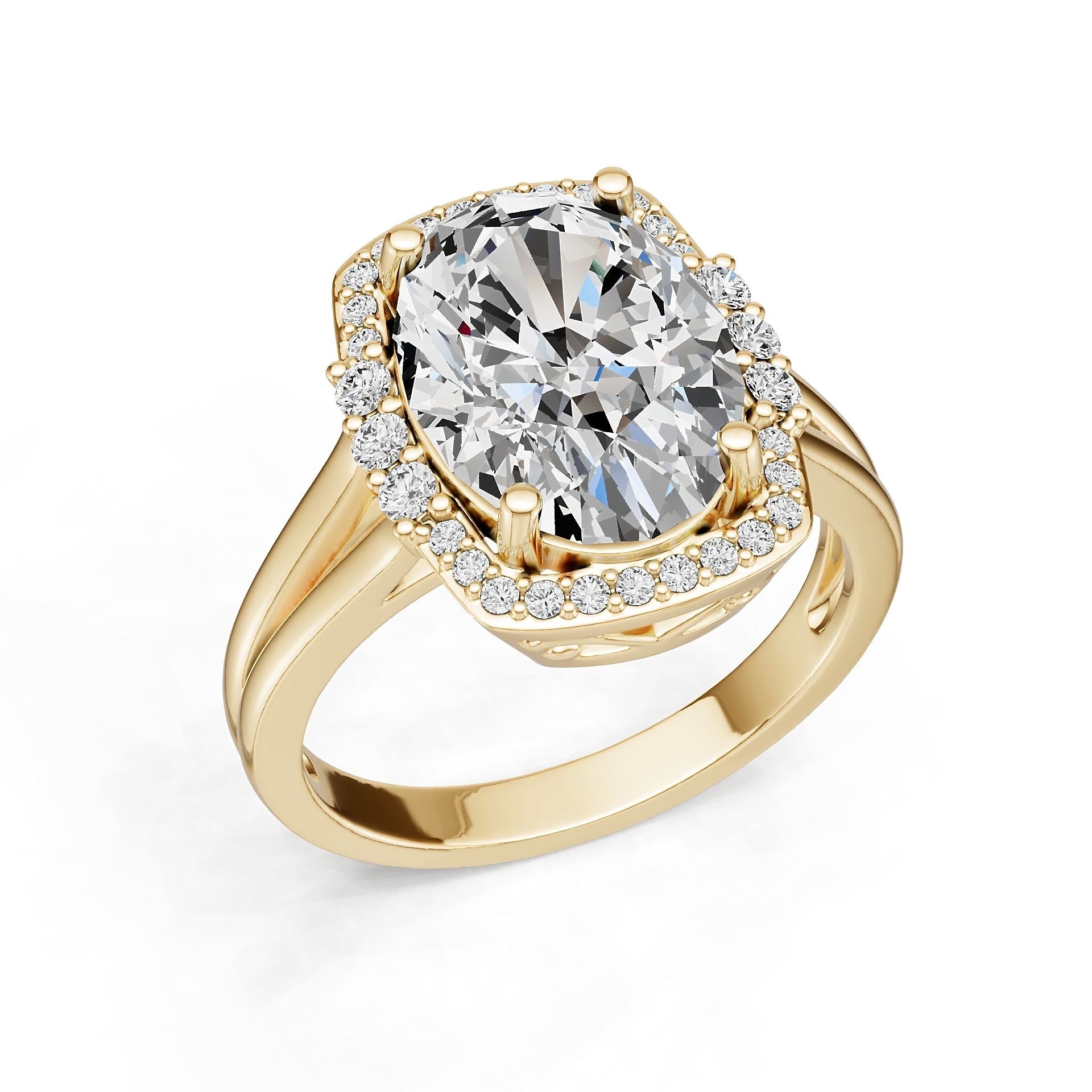 18K Gold Semi Mount Ring Setting Oval Ov 15x11mm Diamond Accent Syz Jewelry