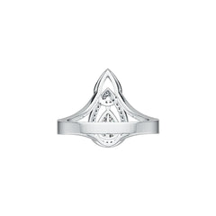 18K Gold Semi Mount Ring Setting Pear PE 8X6mm Diamond Accent DHJ