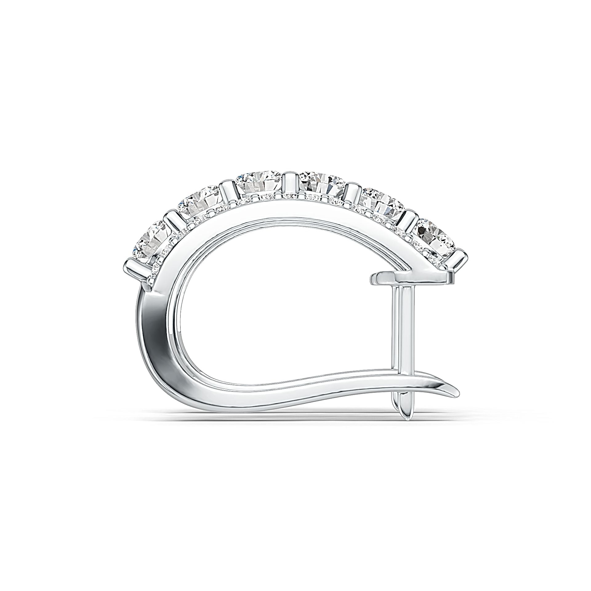 18K Gold Semi Mount Earrings Setting Round RD 4x4mm Diamond Accent DHJ