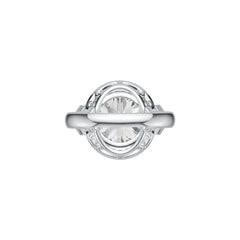 Platinum Semi Mount Ring Setting Round RD 12X12mm Diamond Accent DHJ
