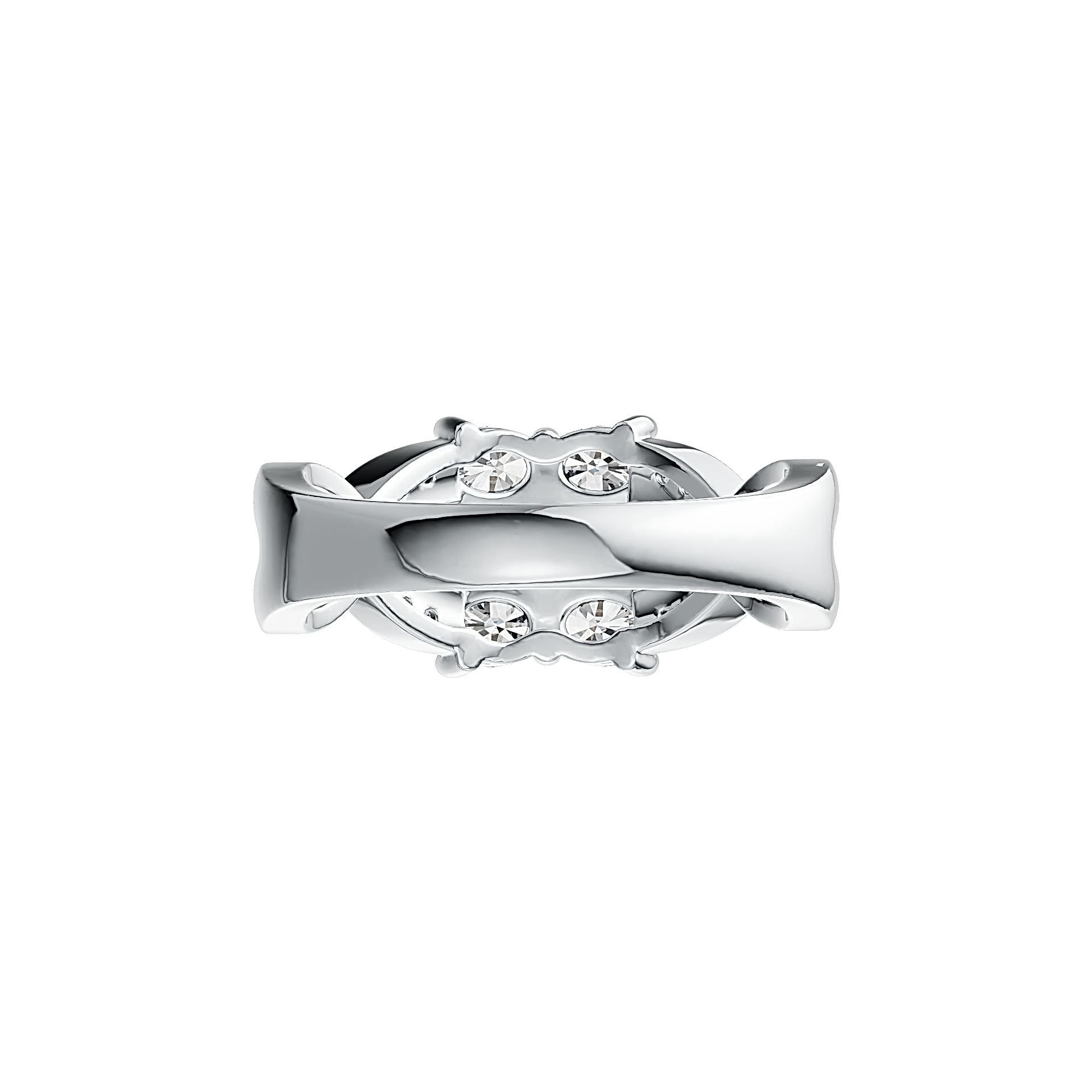 Sterling Silver Semi Mount Ring Setting Oval OV 4X3mm Twist Band with White Topaz - Syzjewelry