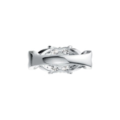 Sterling Silver Semi Mount Ring Setting Oval OV 4X3mm Twist Band with White Topaz - Syzjewelry