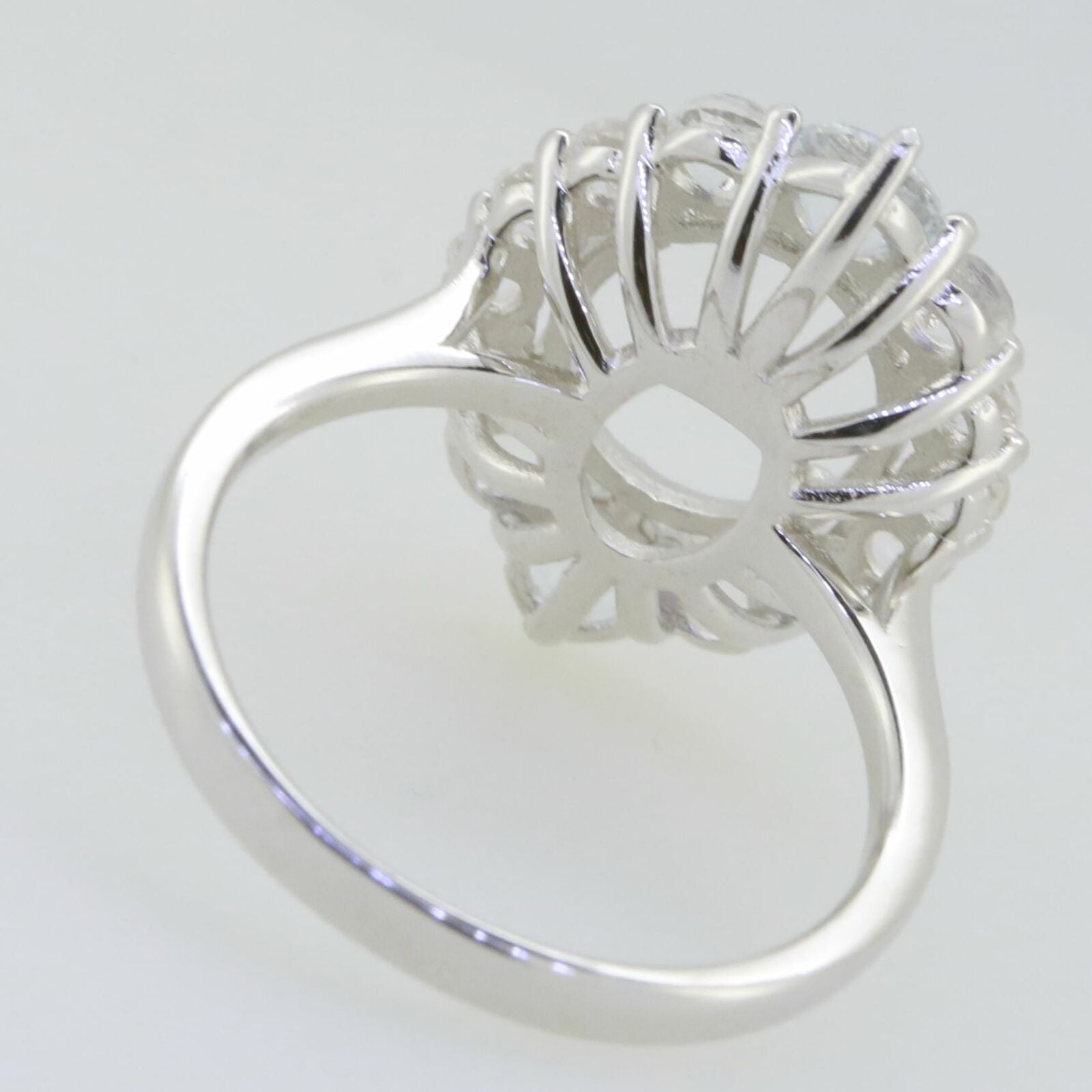 Platinum Semi Mount Ring Setting Oval OV 11x9mm Diamond Accent Syzjewelry