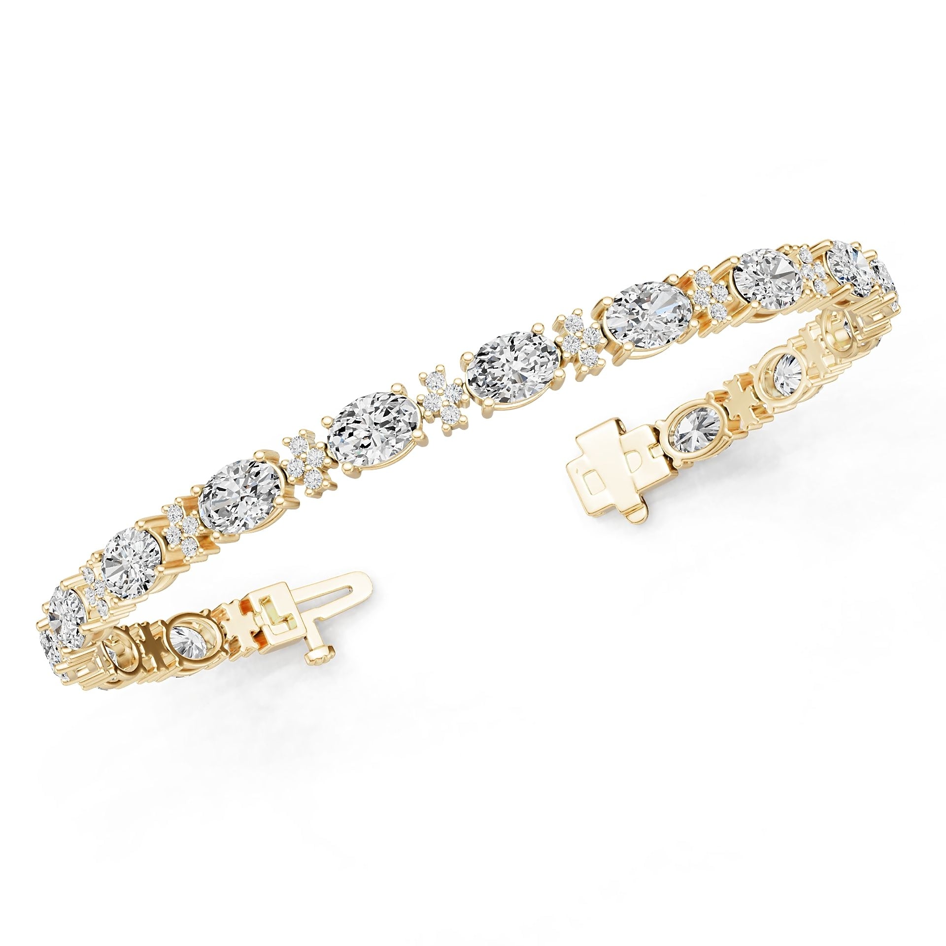 14K Gold Semi Mount Bracelet Setting Round Ro 7x5mm Syz Jewelry