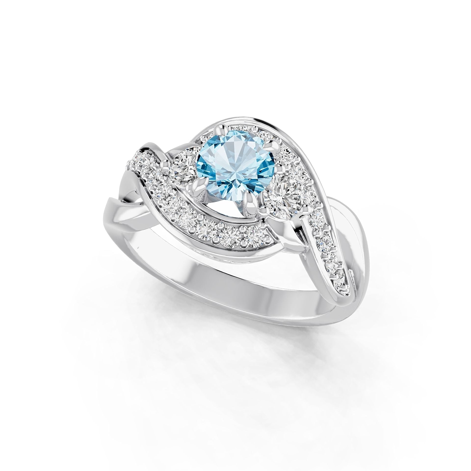 14K Gold Semi Mount Ring Setting Round Ro 5x5mm Diamond Accent Syz Jewelry