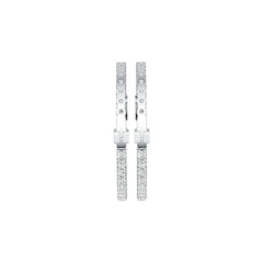 Sterling Silver Hoop Earrings with White Topaz or Moissanite