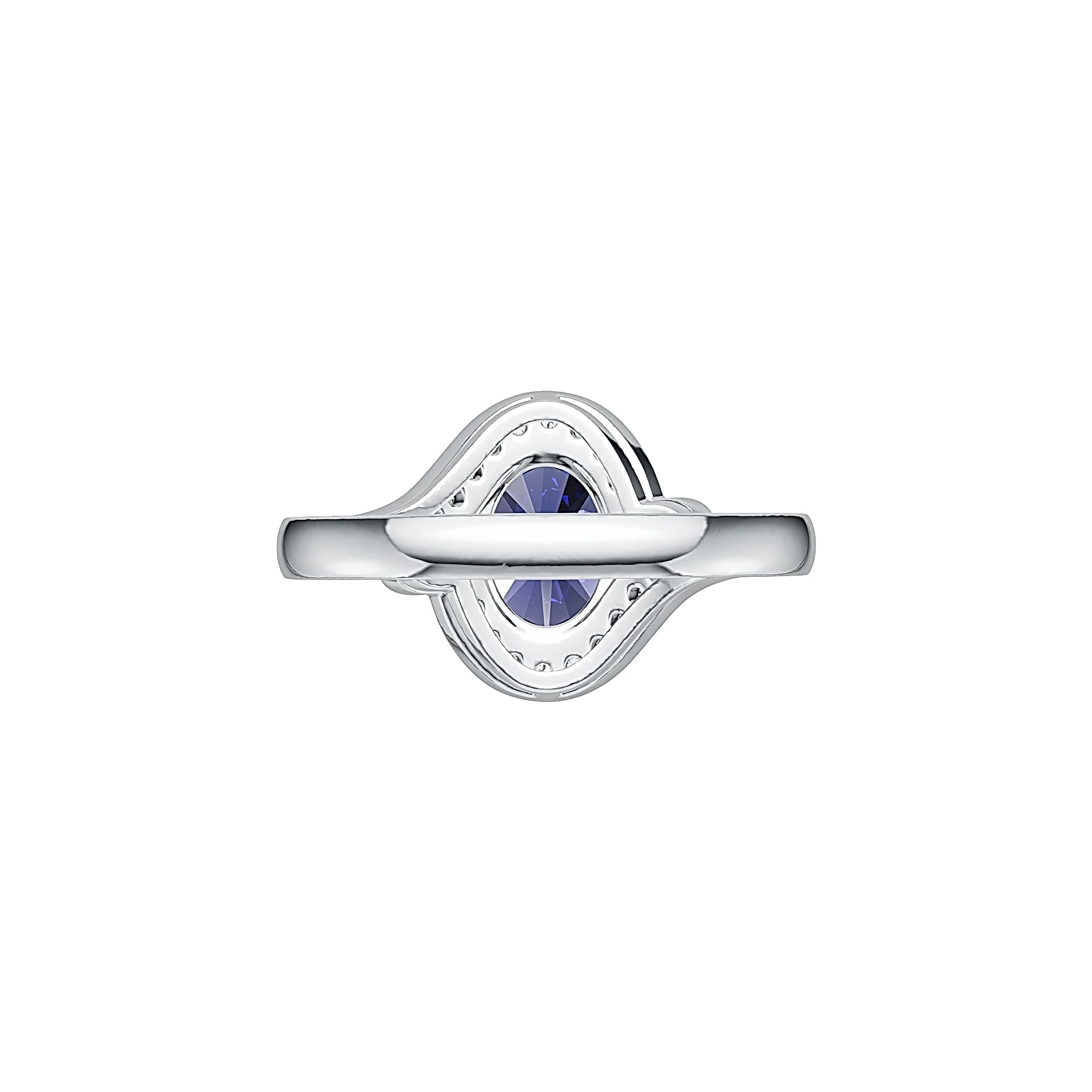 Platinum Semi Mount Ring Setting Oval OV 9x7mm Diamond Accent DHJ