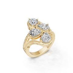 14K Gold Semi Mount Ring Setting Pear Pe 5x6mm Diamond Accent Syz Jewelry