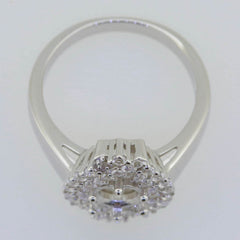 18K Gold Semi Mount Ring Setting Round RD 6x6mm PJC7741R Diamond Accent Syzjewelry