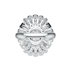 Sterling Silver Semi Mount Ring Setting Round RD 8x8mm Baguette BAG 6x3mm DHJ