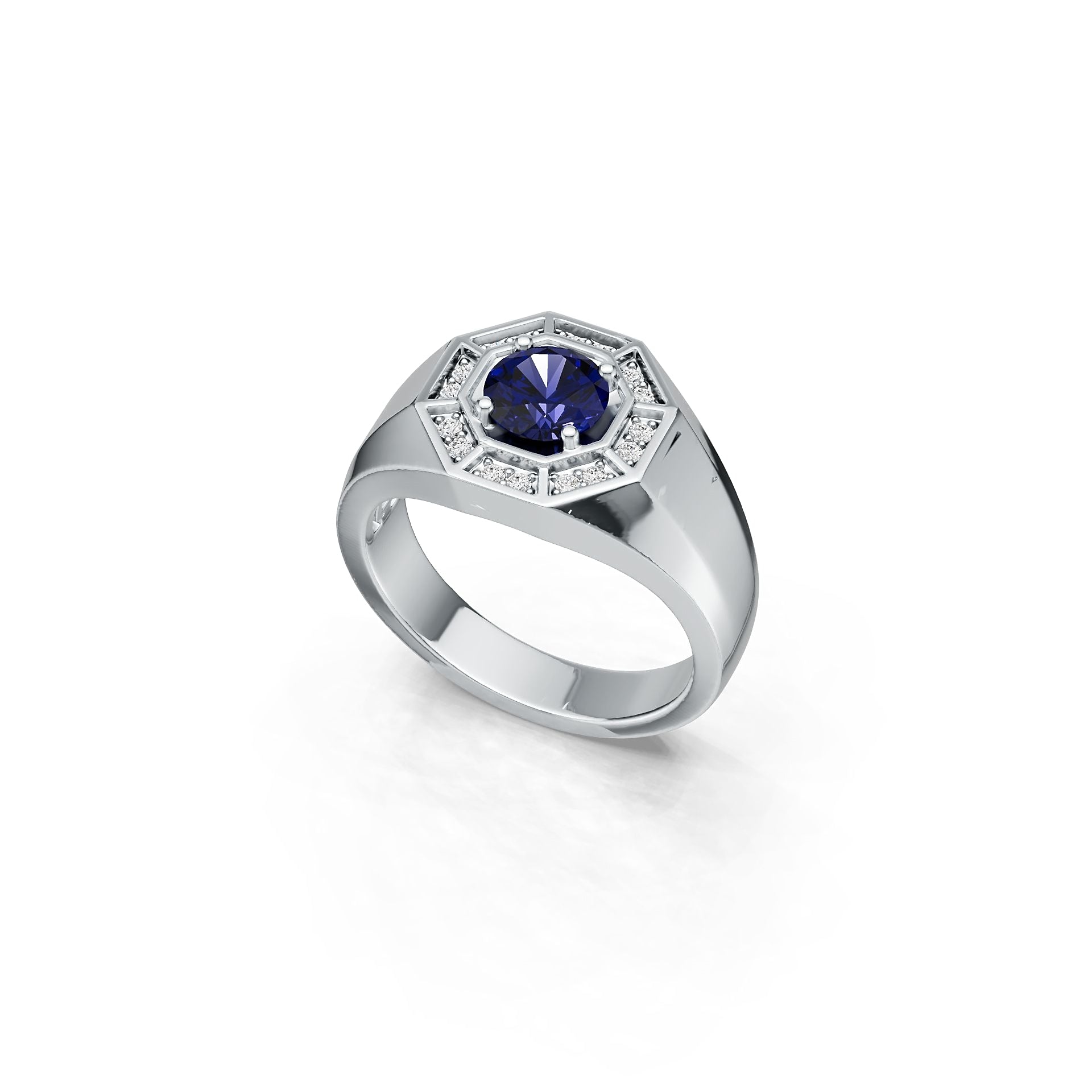 Sterling Silver Semi Mount Ring Setting Round RD 6x6mm Men's Ring Syzjewelry