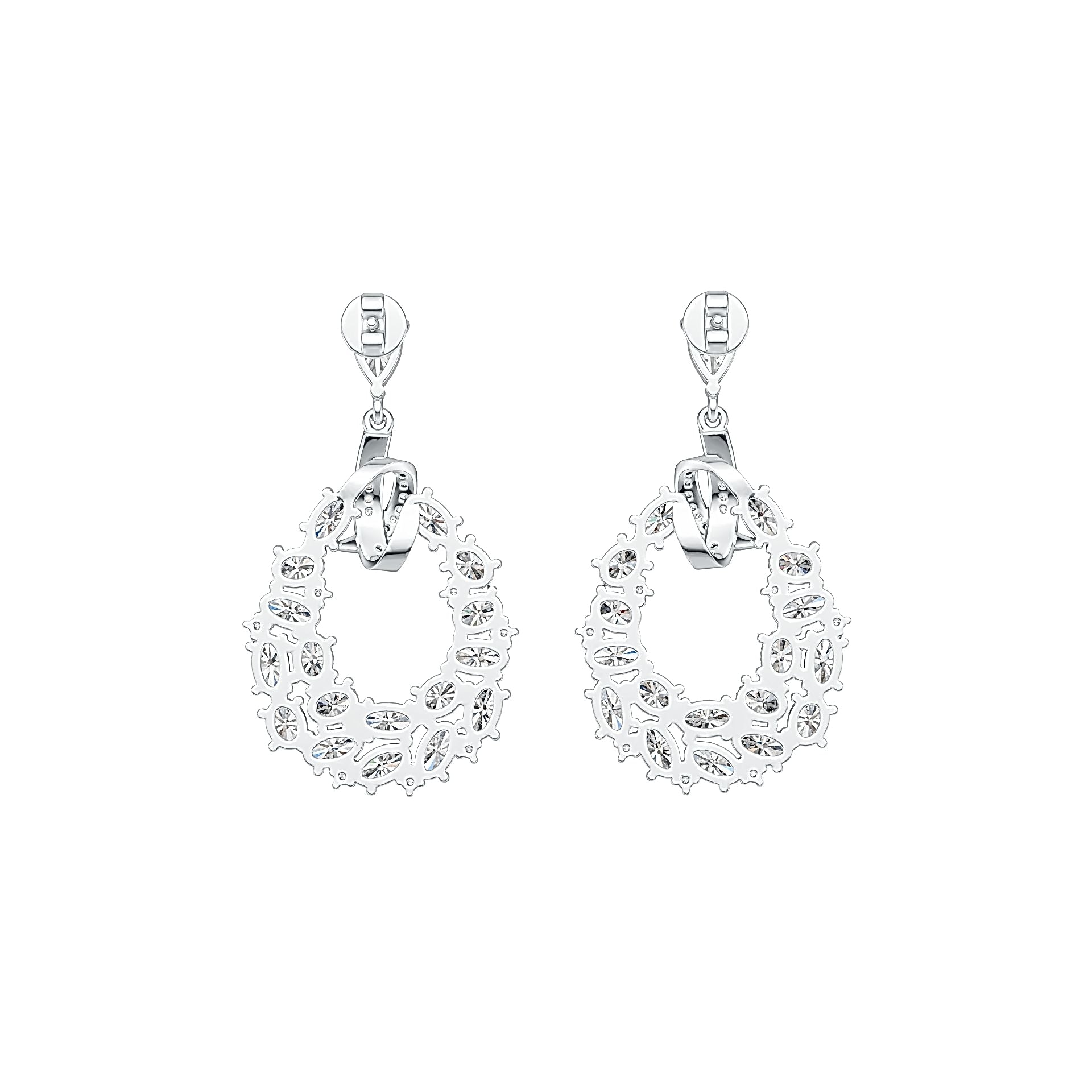 Sterling Silver Semi Mount Earrings Setting Pear PE 6x4mm OV 5x3mm OV 4x3mm DHJ