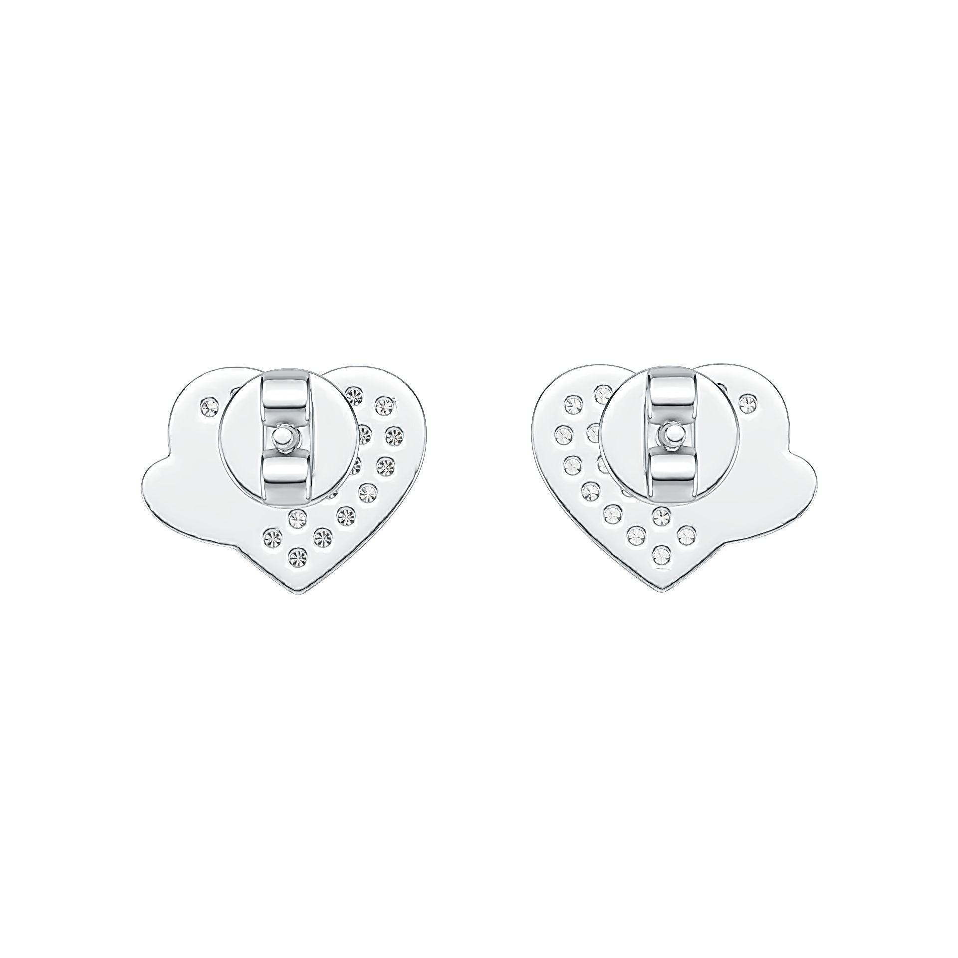 Sterling Silver Earrings Love Heart Theme with White Topaz or Moissanite Syzjewelry