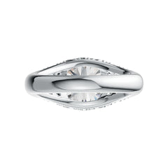 Platinum Semi Mount Ring Setting Round RD 10.5mm Diamond Accent DHJ