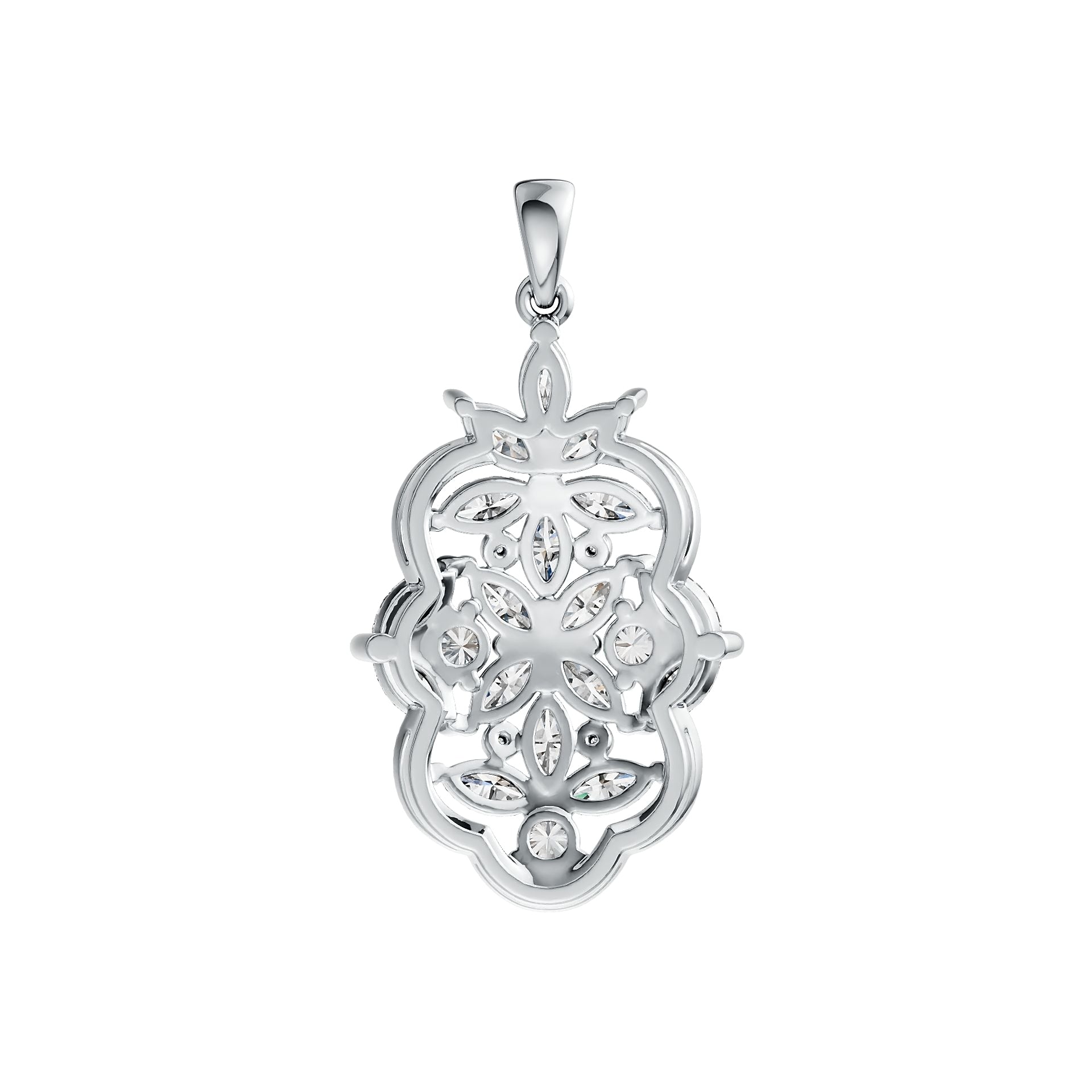 Sterling Silver Semi Mount Pendant Setting Marquise MQ 5X2.5mm DHJ