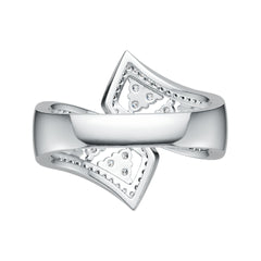 14K Gold Bypass Ring with or Moissanite Diamond Accent DHJ