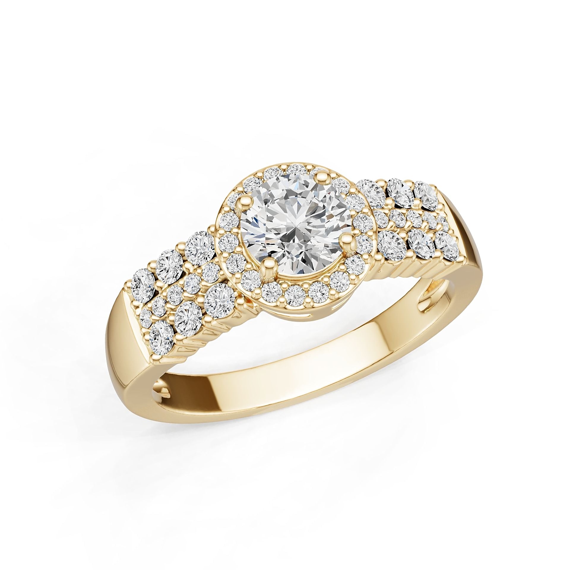 10K Gold Semi Mount Ring Setting Round Ro 6x6mm Moissanite Accent Syz Jewelry