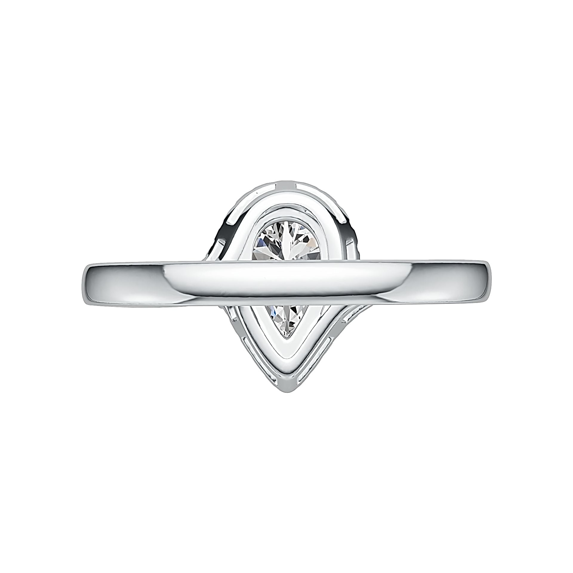 Sterling Silver Semi Mount Ring Setting Pear PE 9.5X6mm Syzjewelry