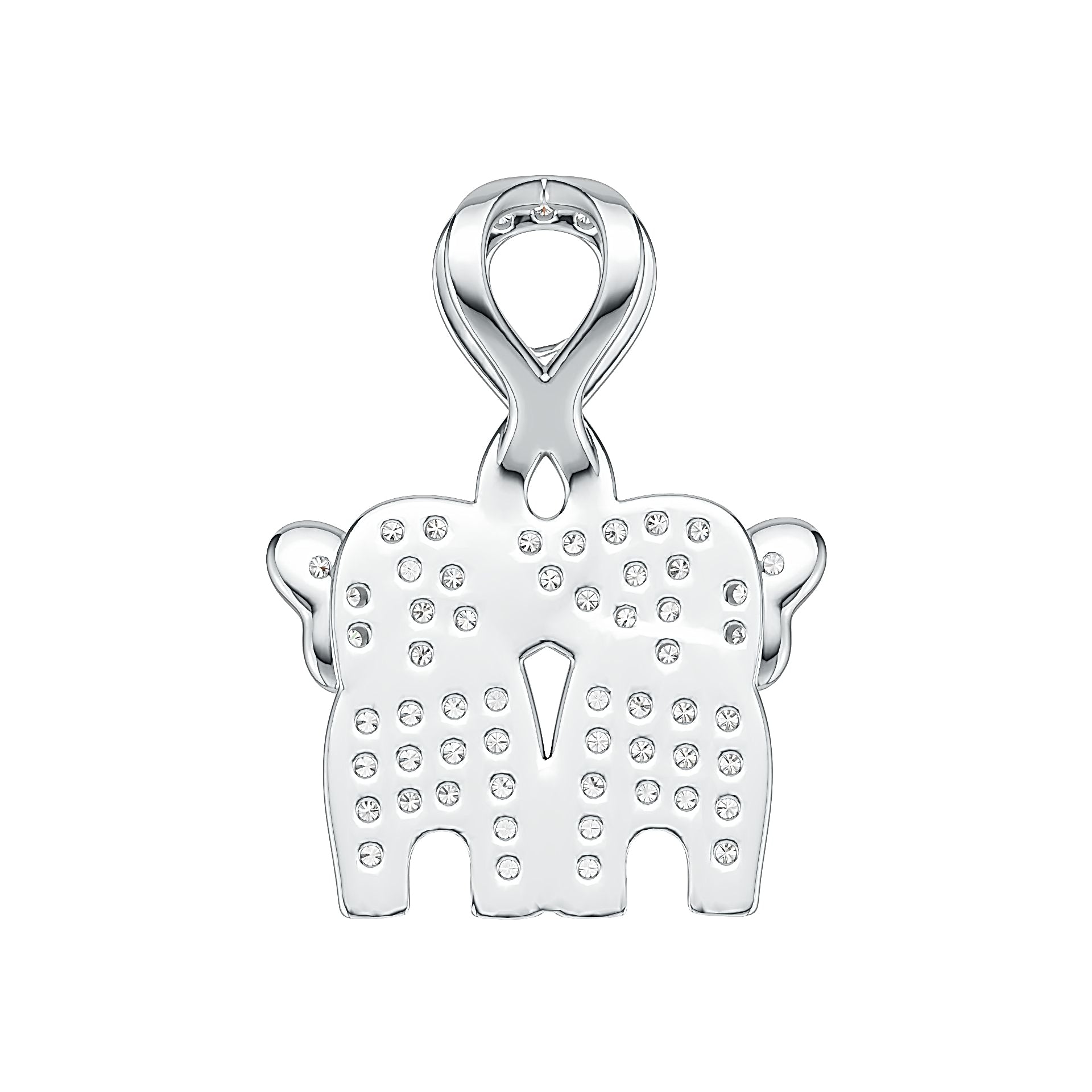 10K Gold Pendant Elephant Theme with White Topaz or Moissanite Moissanite Accent DHJ