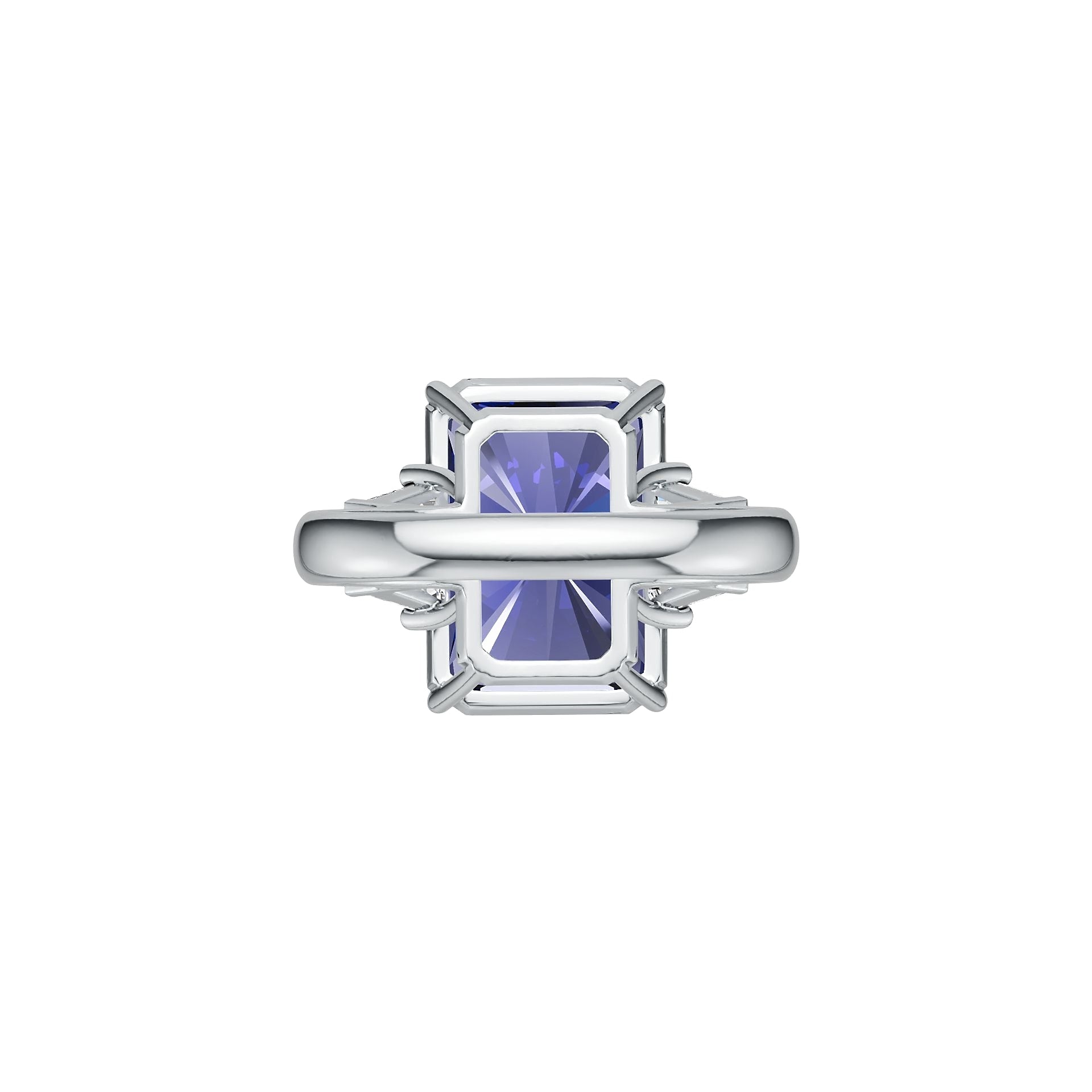 Sterling Silver Semi Mount Ring Setting Emerald OCT 16X12mm DHJ
