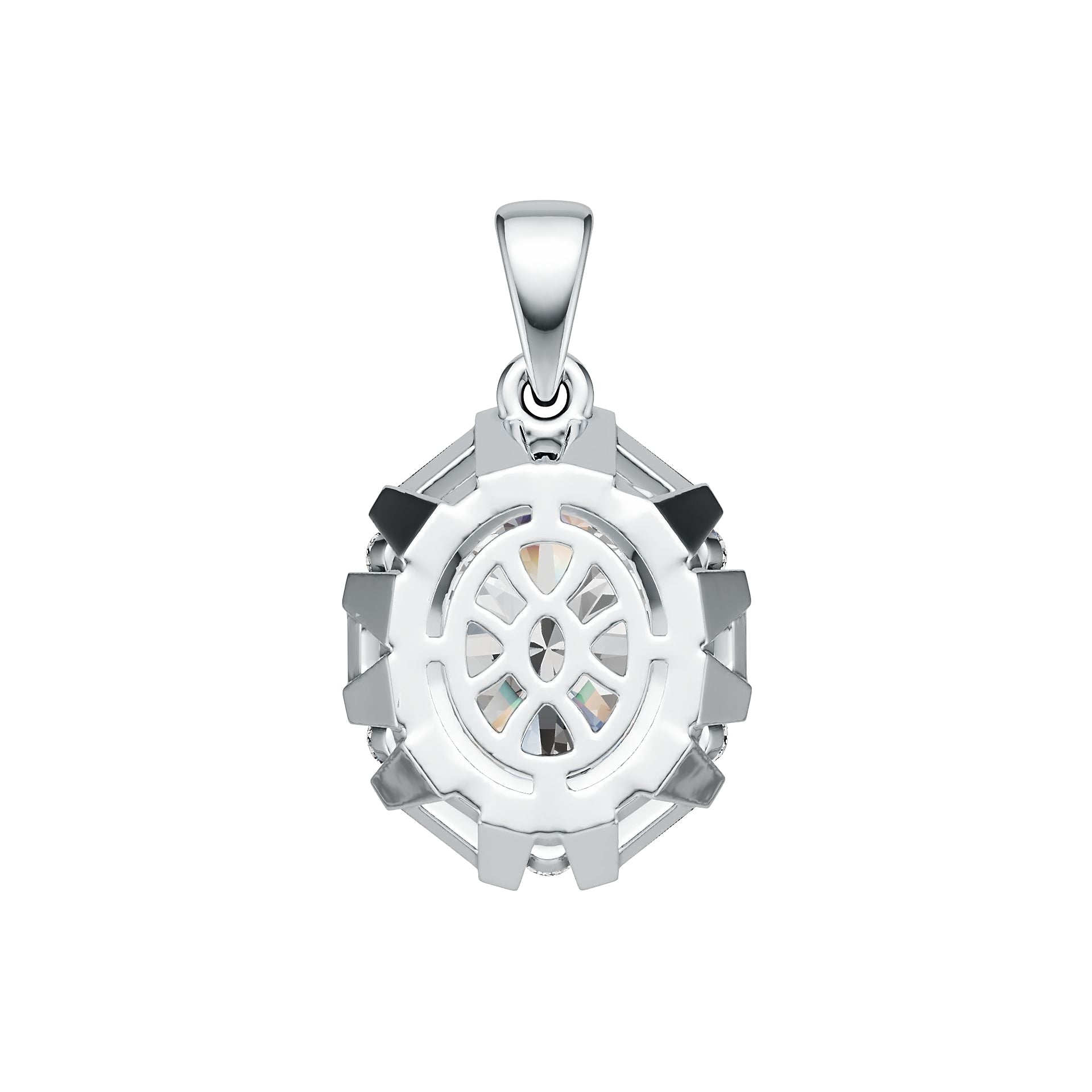 Sterling Silver Semi Mount Pendant Setting Oval OV 12X10mm DHJ