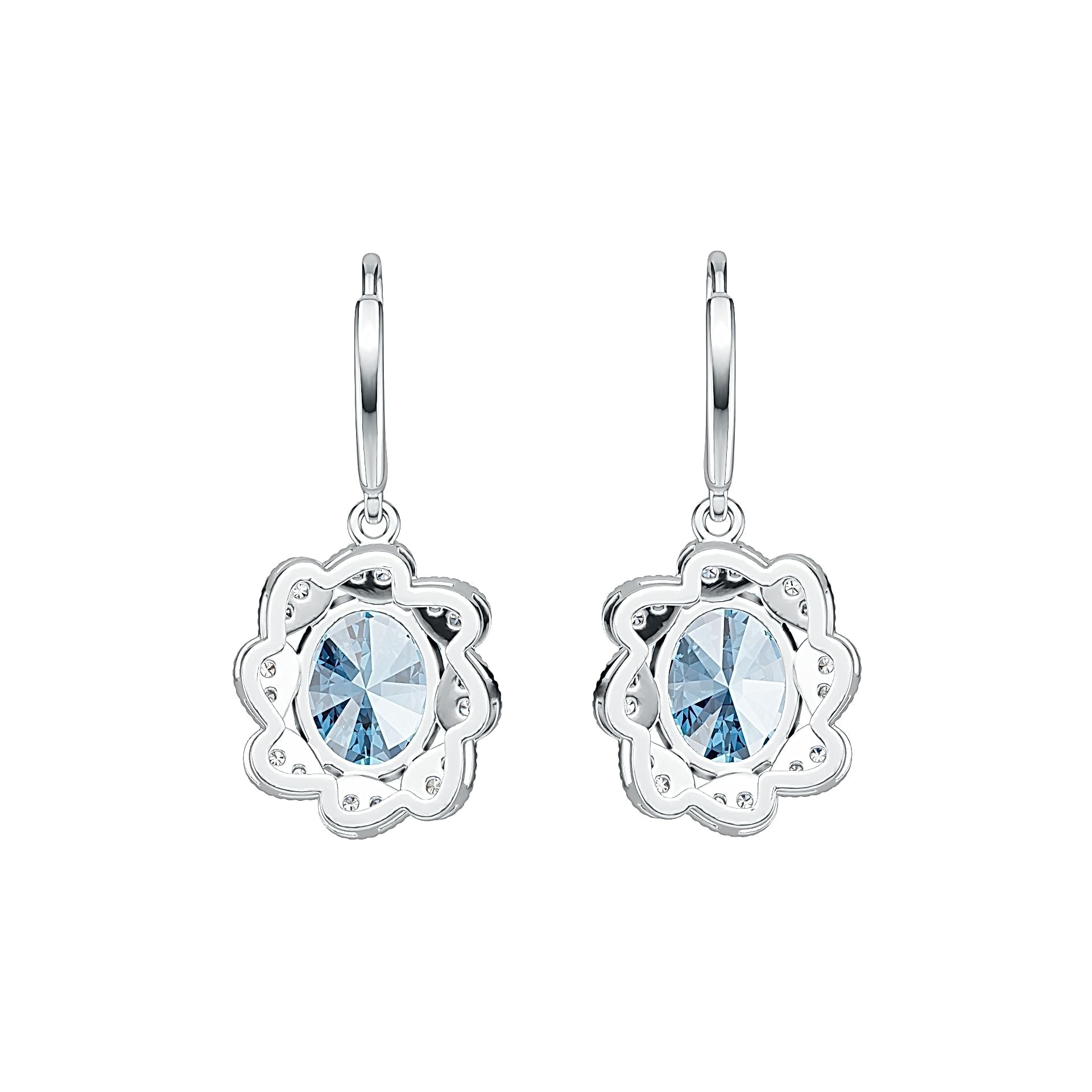 Platinum Semi Mount Earrings Setting Oval OV 10X8mm Diamond Accent DHJ