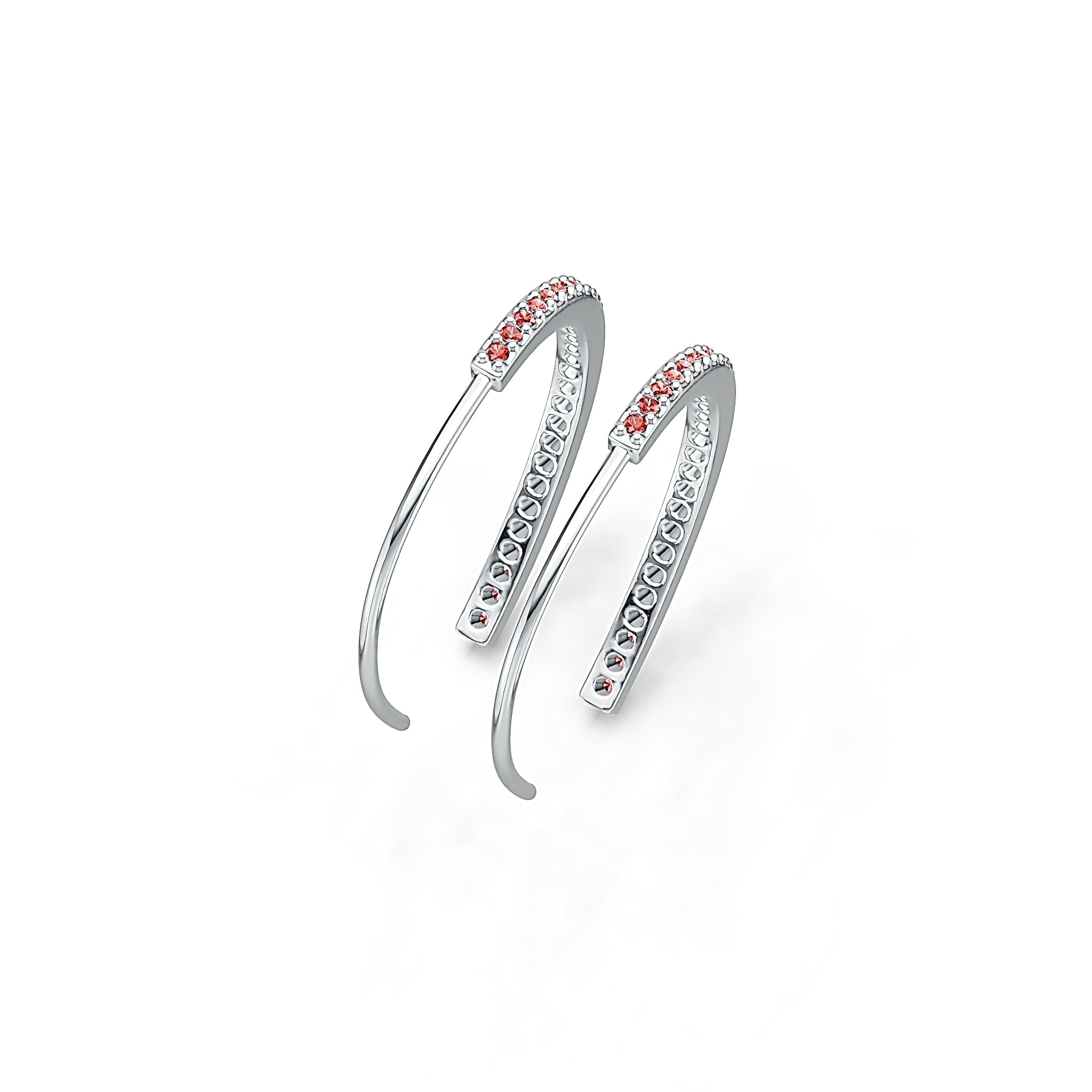14K Gold Thin Hoop Earrings with or Moissanite Diamond Accent DHJ