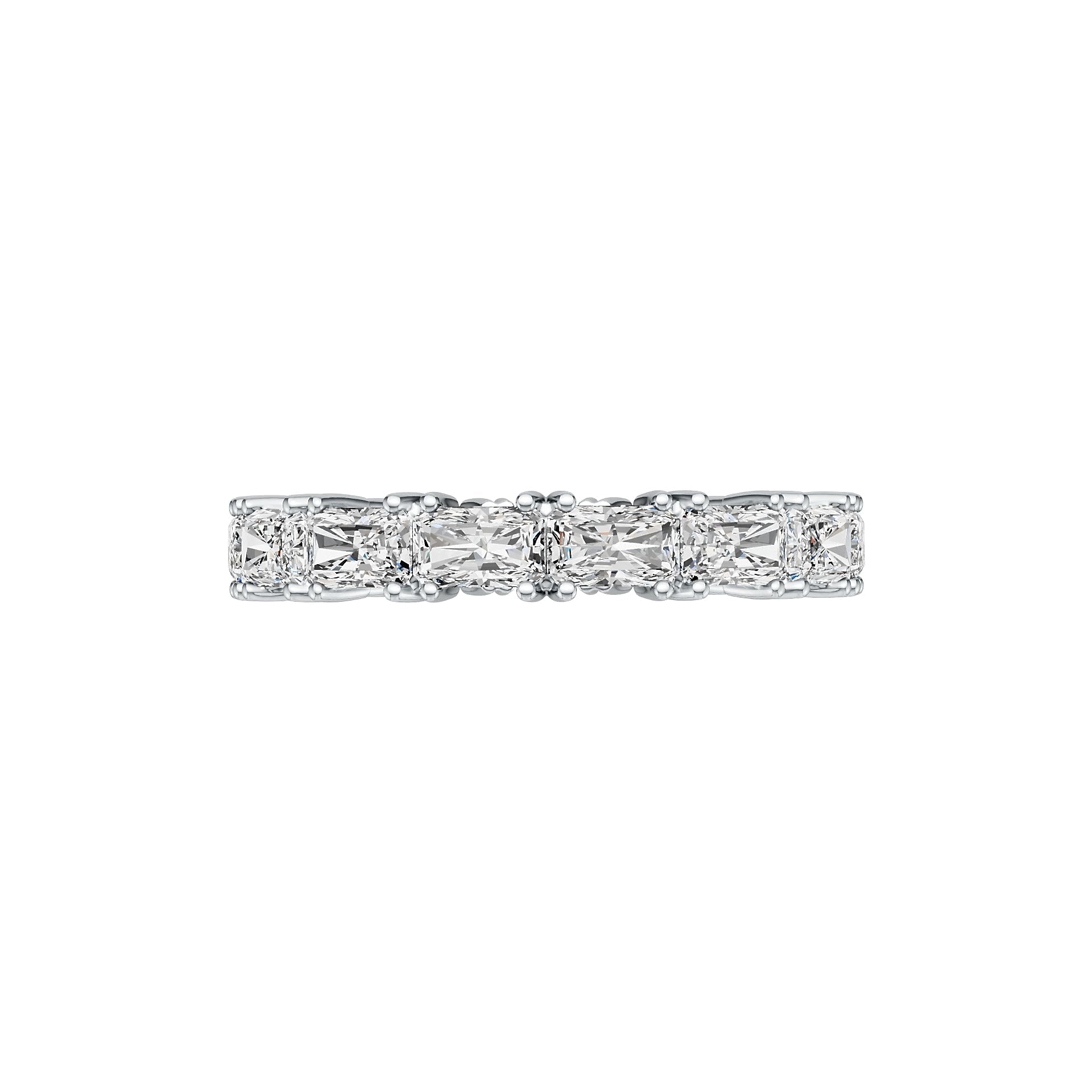 Platinum Semi Mount Ring Setting Emerald OCT 5X3mm 15-Stone Ring DHJ