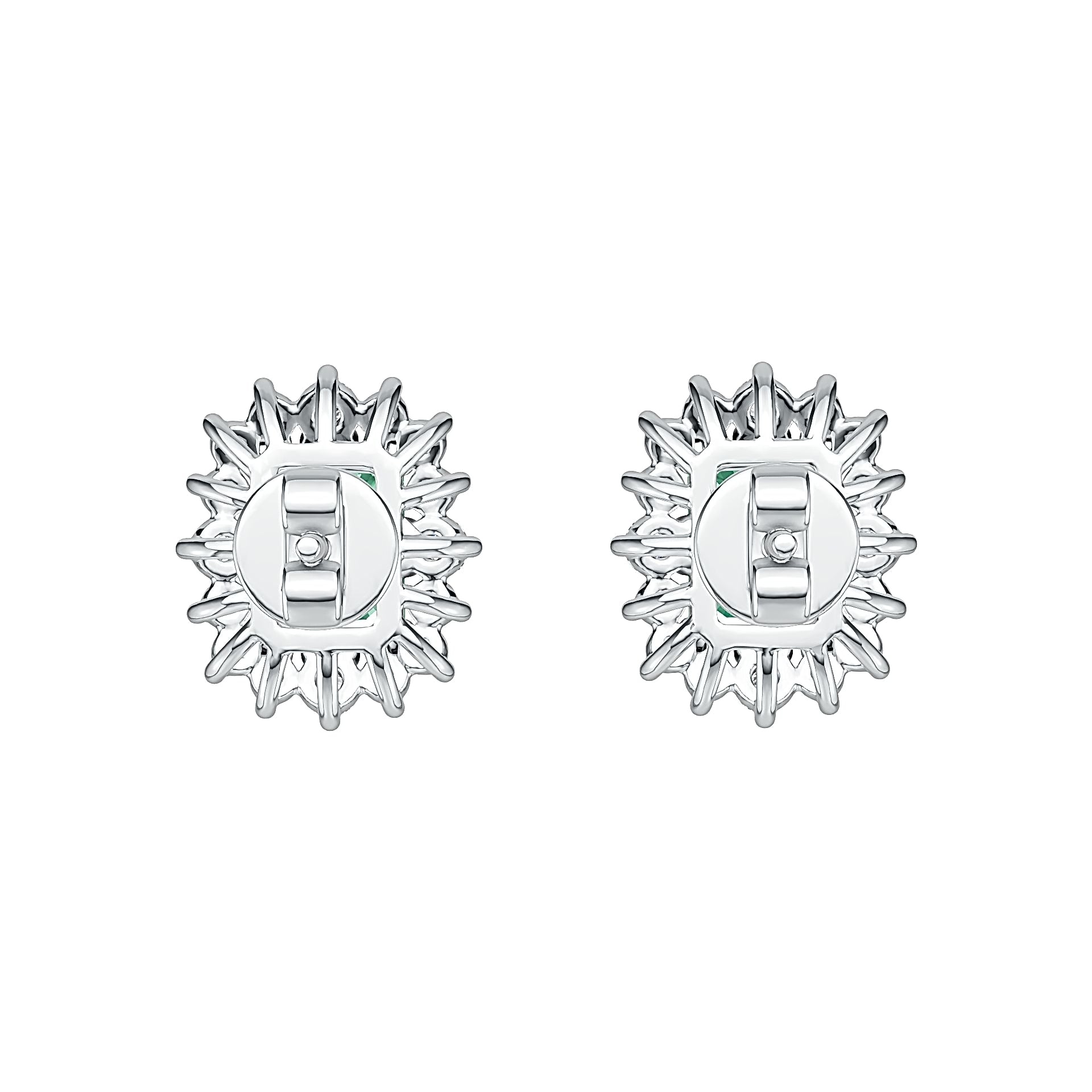 Sterling Silver Semi Mount Earrings Setting Emerald OCT 7X5mm Syzjewelry