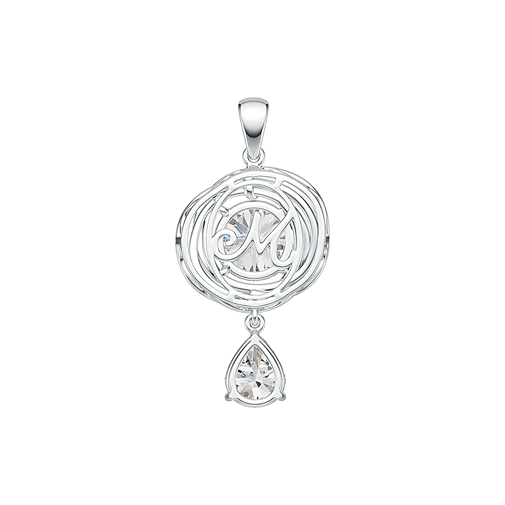 Sterling Silver Semi Mount Pendant Setting Round RD 11x11mm DHJ