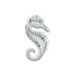 Sterling Silver Pendant Seahorse Theme with White Topaz or Moissanite DHJ