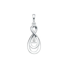 18K Gold Semi Mount Pendant Setting Pear PE 5X3mm with White Topaz Diamond Accent DHJ