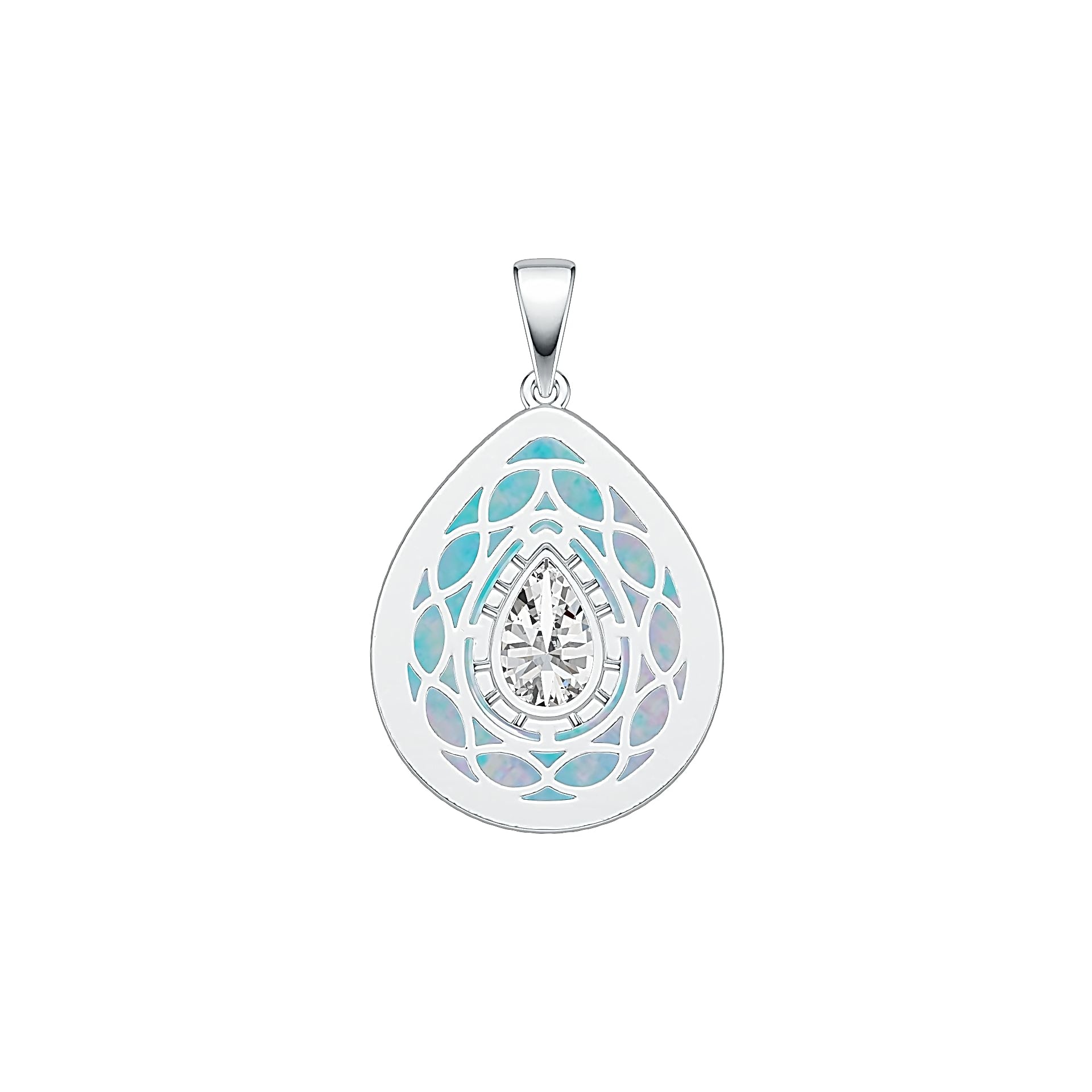 Sterling Silver Semi Mount Pendant Setting Pear PE 26X20mm PE 12X8mm DHJ