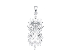 Platinum Pendant or Moissanite Cluster Pendant Diamond Accent DHJ