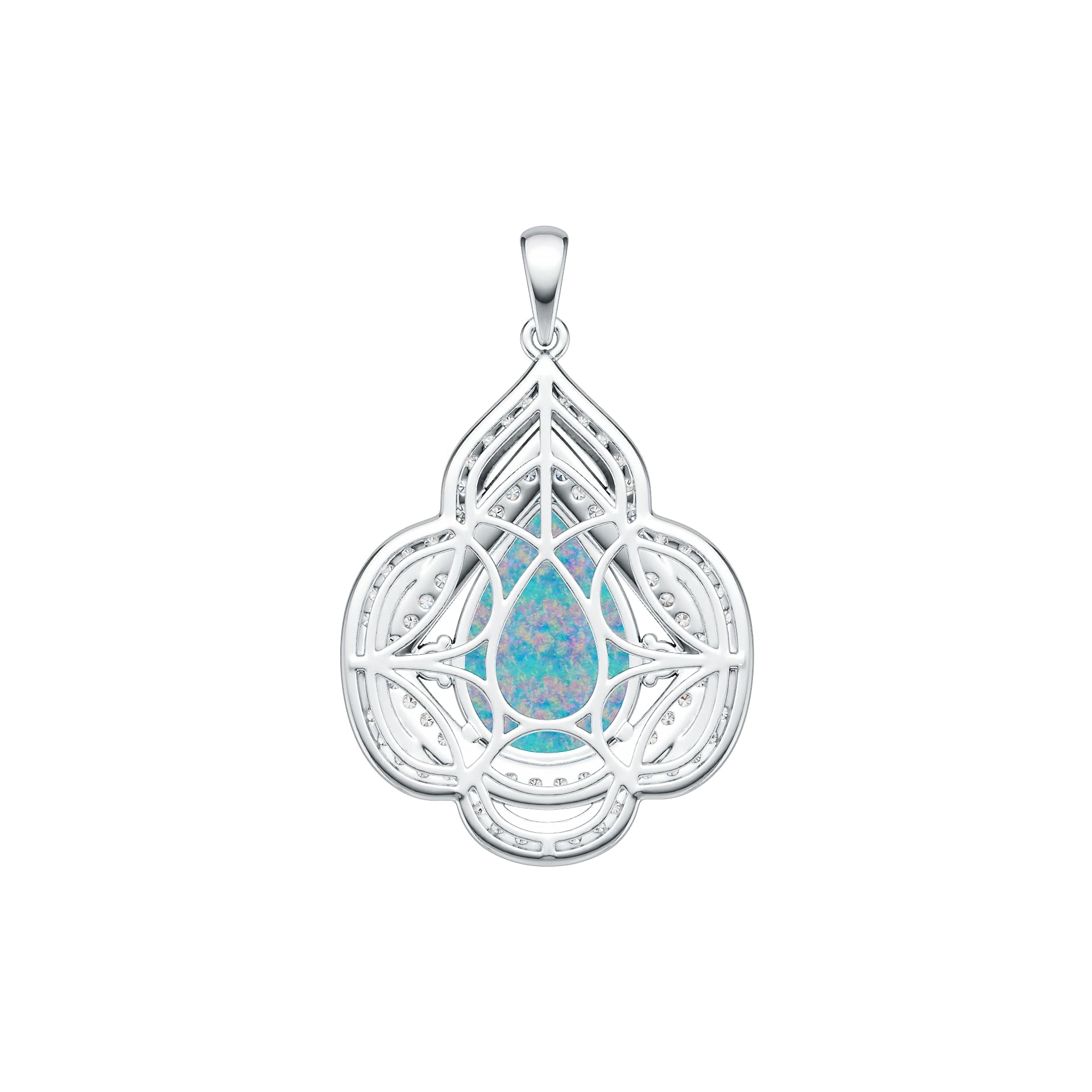 Sterling Silver Semi Mount Pendant Setting Pear PE 17X12mm Cabochon DHJ