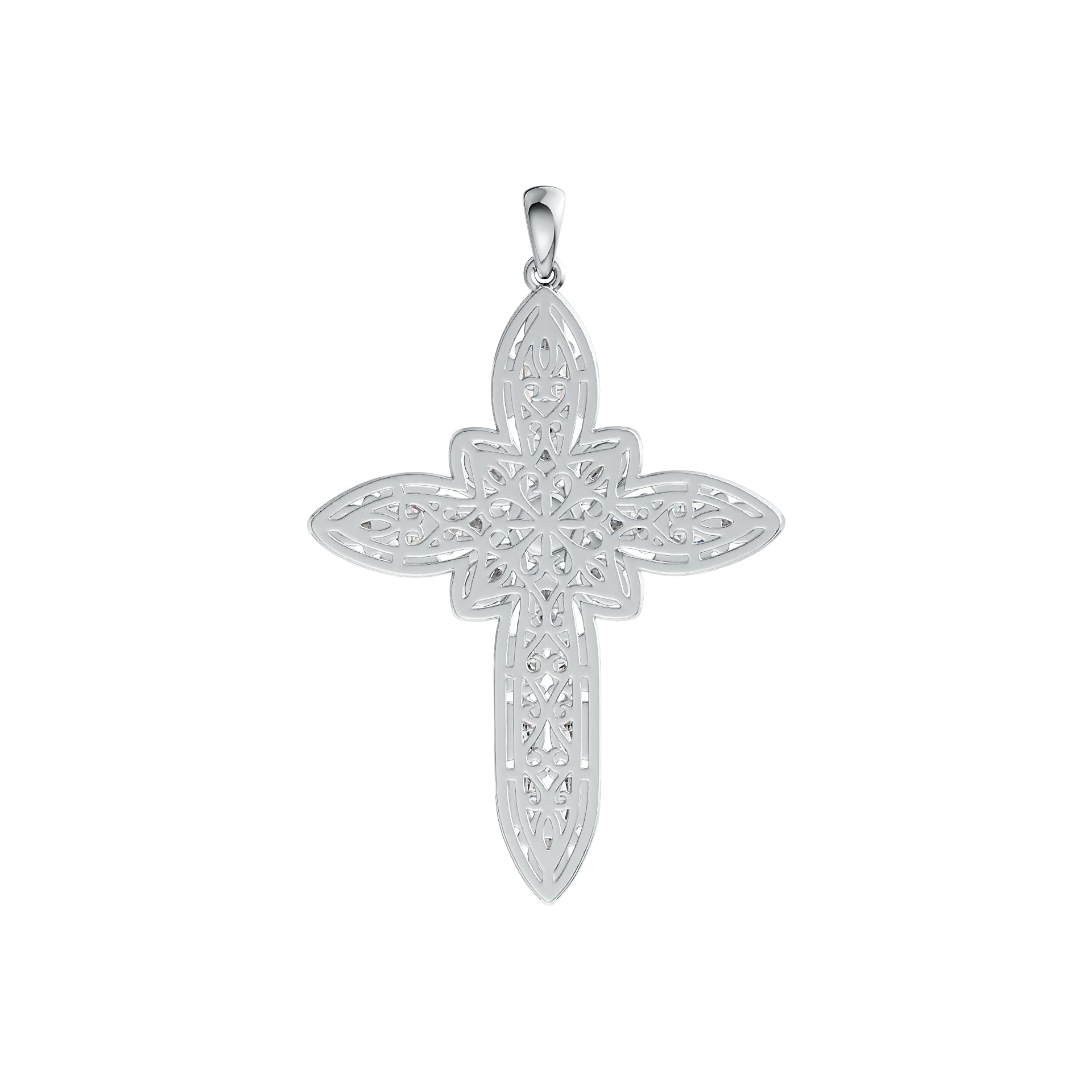 14K Gold Semi Mount Pendant Setting Oval OV 5X3mm OV 4X3mm RD 5X5mm Cross Theme DHJ