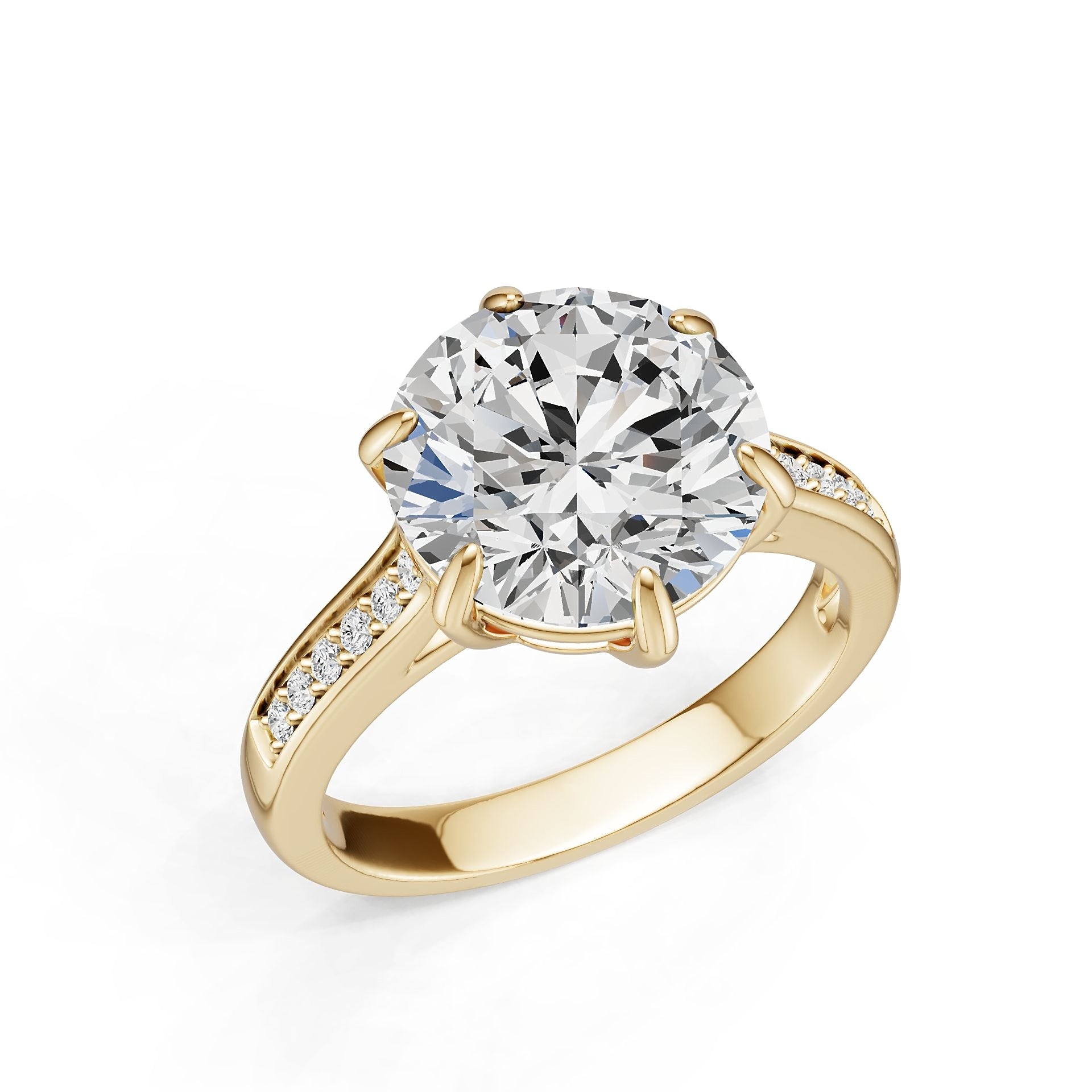18K Gold Semi Mount Ring Setting Round Ro 11x11mm Diamond Accent Syz Jewelry
