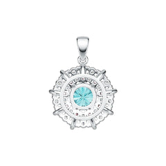 Platinum Semi Mount Pendant Setting Round RD 7x7mm with White Topaz Diamond Accent DHJ