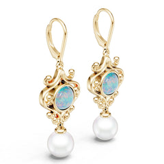 18K Gold Semi Mount Earrings Setting Round Ro 85x8mm Syz Jewelry
