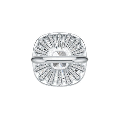 Sterling Silver Semi Mount Ring Setting Cushion CU 18X18mm DHJ